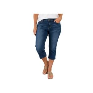 Max Jeans Women's 10 Capri Cropped Stretch Jeans Dark Wash Side Zip